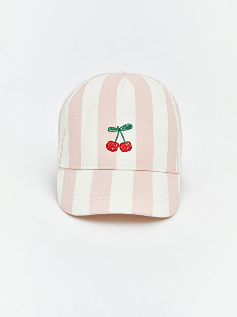 LCW ACCESSORIES Kiraz Nakışlı Kız Bebek Kep Şapka  - S6DD22Z1-LT4