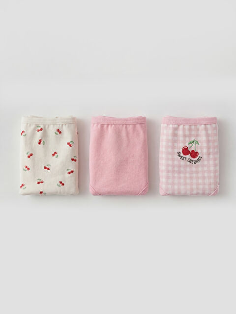 LCW Kids Cherry Print Girls' Knickers 3-Pack - S6DE05Z4-LRB