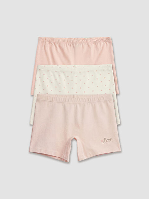 LCW Kids Desenli Kız Çocuk Boxer 3'lü - S6DE07Z4-LU7