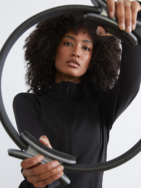 KOOR SPORT High-neck, zippered women's sweatshirt with thumbholes. - S6DE65Z8-CVL