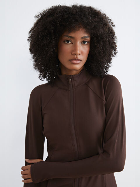 KOOR SPORT Women's Funnel Neck Zip-Up Sweatshirt with Thumbholes - S6DE65Z8-HJZ