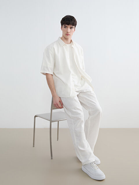 XSIDE Relaxed Fit Linen-Look Men's Trousers