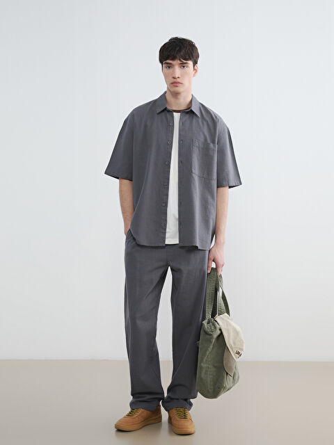 XSIDE Relaxed Fit Linen-Look Men's Trousers