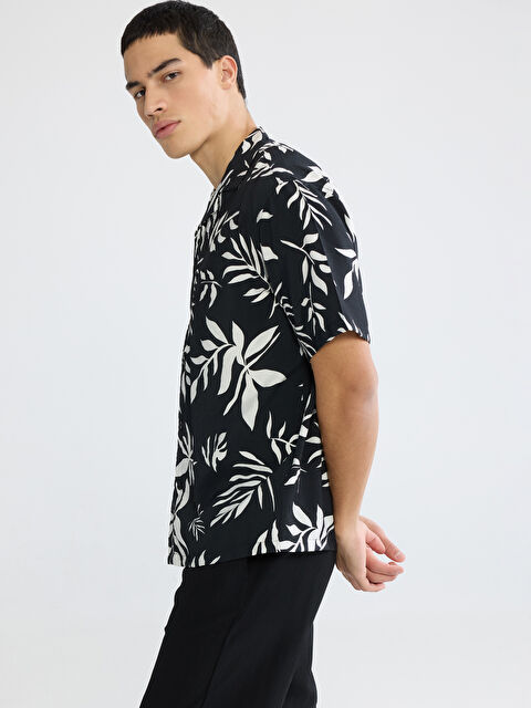 XSIDE қалыпты пішімді өрнекті ерлер вискоза жейдесі