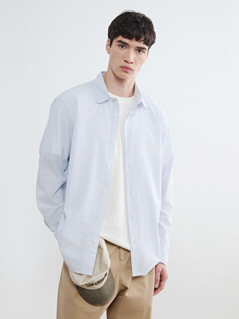 XSIDE Muška košulja regular kroja sa izgledom lana