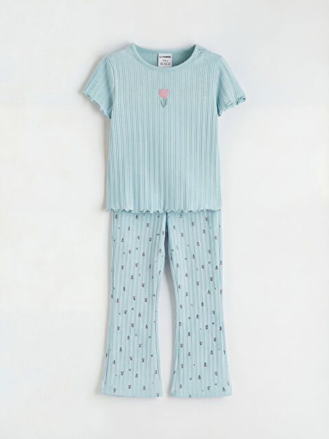 LCW Kids Floral Print Girl's Tank Top Set - S6DG21Z1-FKE