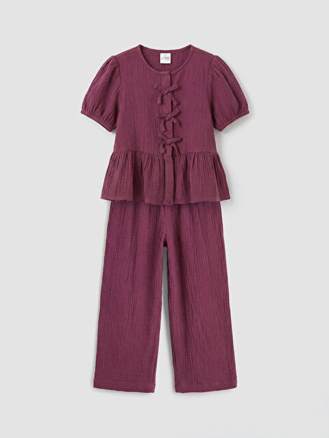 LCW Kids Crew Neck Girl Set - S6DG24Z1-HMT