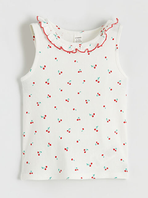 LCW Kids Fırfırlı Desenli Kız Çocuk Atlet - S6DG59Z1-LRA