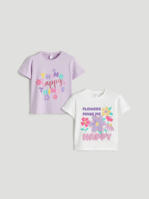 LCW Kids Girl ECRU T-Shirt - S6DG64Z1-FES