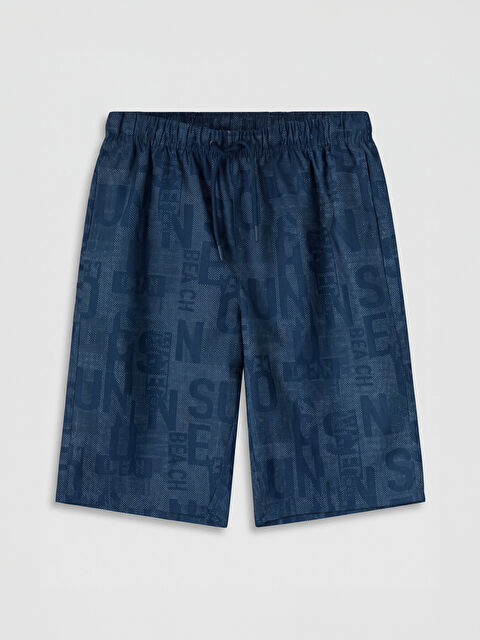 LCW SWIMWEAR Diz Hizası Boy Desenli Erkek Deniz Şortu