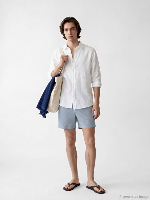 LCW SWIMWEAR Çizgili Erkek Deniz Şortu - S6DH77Z8-HEU