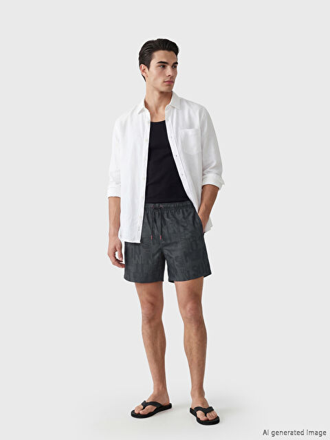 LCW SWIMWEAR Kısa Boy Baskılı Erkek Deniz Şortu