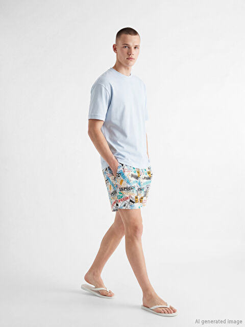 LCW SWIMWEAR Kısa Boy Desenli Erkek Deniz Şortu - S6DH89Z8-LU7