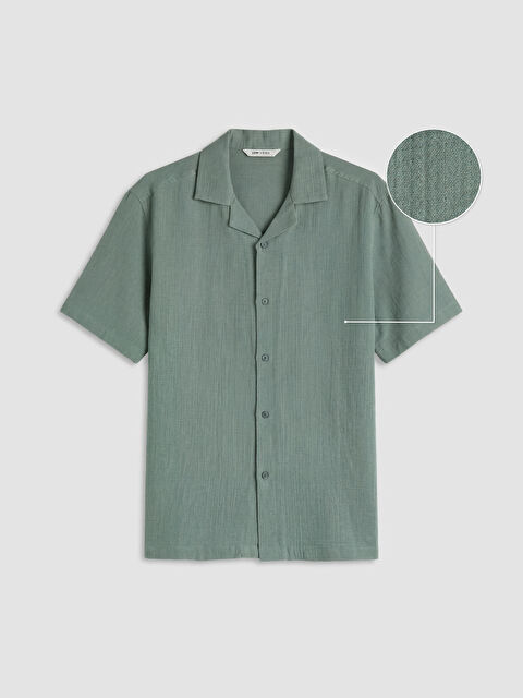 LCW Vision Regular Fit Resort Yaka Müslin Erkek Gömlek