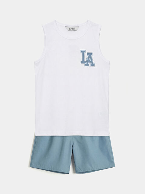 LCW Kids Bisiklet Yaka Erkek Çocuk Atlet ve Deniz Şortu - S6DJ16Z4-JYX