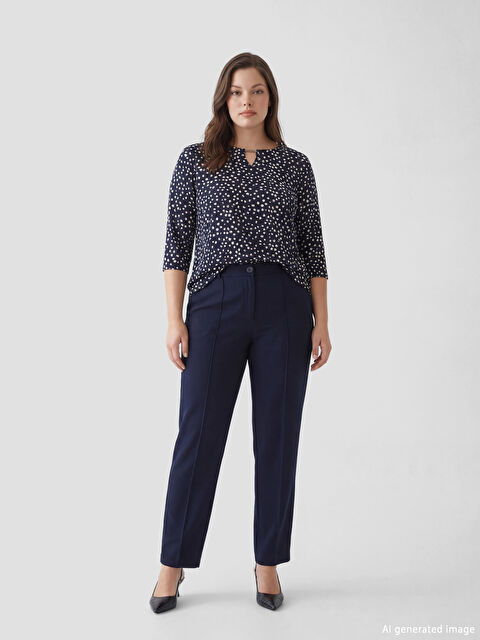 LCW Grace Women's Trousers with Elasticated Waist and Stitch Detail - S6DJ23Z8-E1J