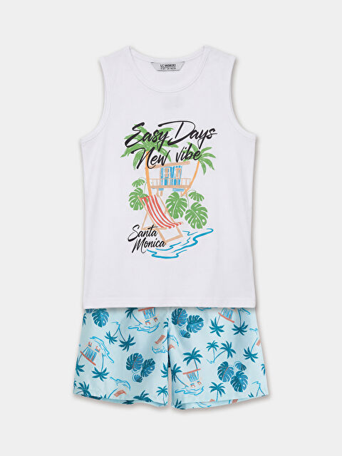 LCW Kids Bisiklet Yaka Erkek Çocuk Atlet ve Deniz Şortu - S6DJ29Z4-JYX