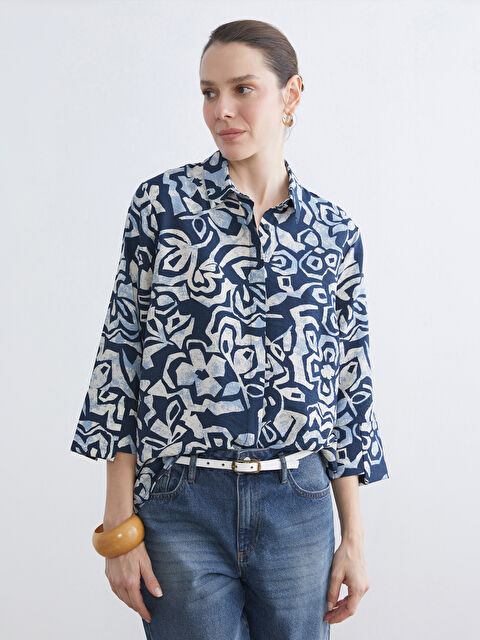 LCW Grace Patterned Women's Shirt - S6DJ40Z8-LSH