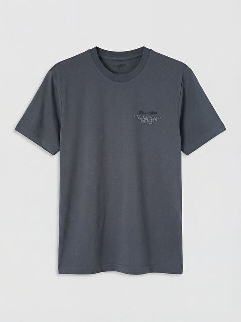 LCWAIKIKI Classic Bisiklet Yaka Baskılı Erkek Tişört