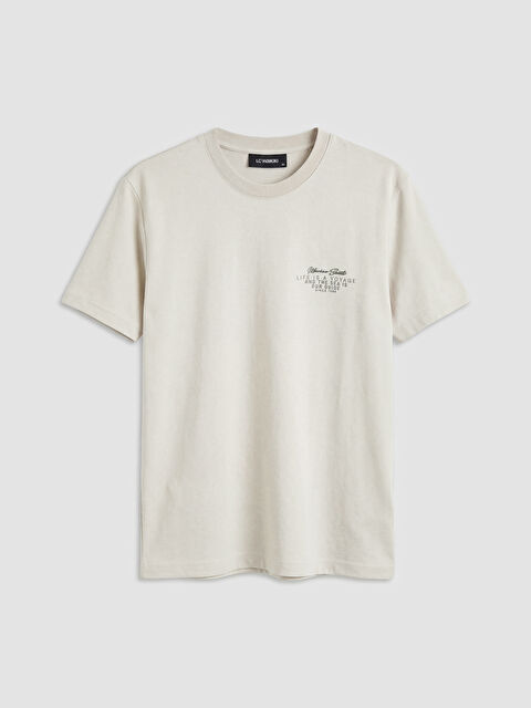 LCWAIKIKI Classic Bisiklet Yaka Baskılı Erkek Tişört - S6DK27Z8-RST