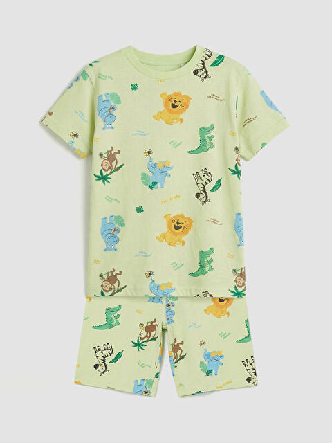 LCW Kids Baskılı Erkek Çocuk Şortlu Pijama Takımı
