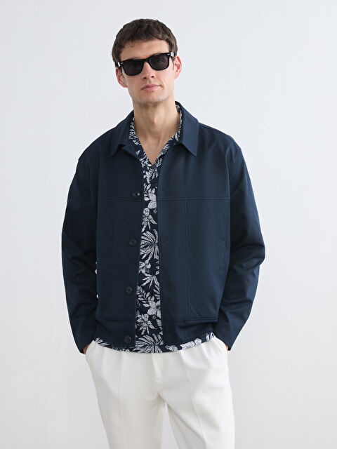 LCW Vision Gabardin Rahat Kalıp Gömlek Yaka Erkek Mont - S6DK85Z8-RFH