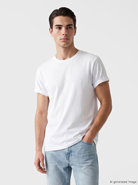 LCWAIKIKI Classic تيشيرت رجالي بياقة دائرية