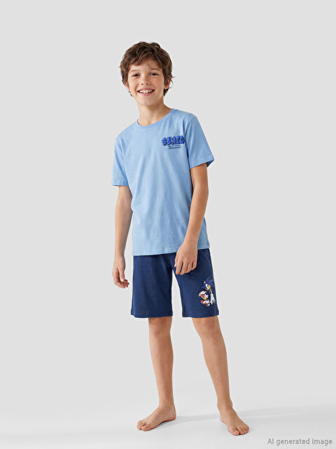 LCW Kids Sonic Baskılı Erkek Çocuk Şortlu Pijama Takımı