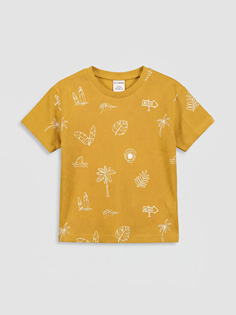 LCW baby дөңгелек жағалы принтті ұлдарға арналған футболка