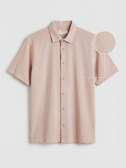 LCW Vision Regular Fit Keten Görünümlü Erkek Gömlek