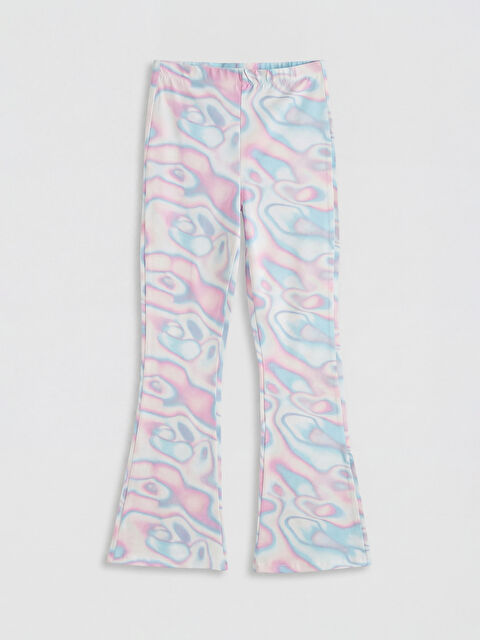 LCW Kids Batik Desenli Kız Çocuk İspanyol Paça Tayt - S6DM96Z4-F9C