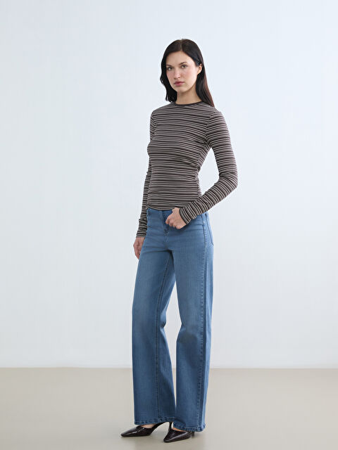 LCW STUDIO جينز نيلي نساء - S6DN24Z8-H45