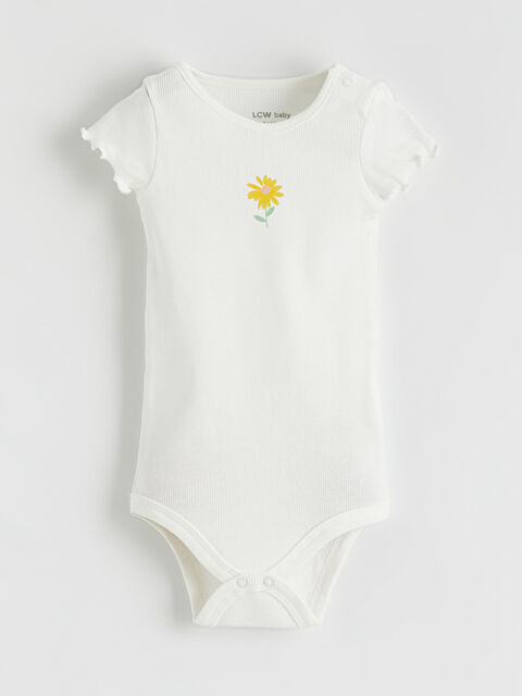 LCW baby Çiçekli Kız Bebek Çıtçıtlı Body - S6DN82Z1-FDU