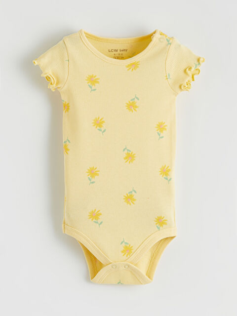 LCW baby Çiçekli Kız Bebek Çıtçıtlı Body - S6DN82Z1-LUE