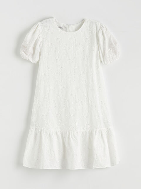 LCW Kids Bisiklet Yaka Çiçekli Kız Çocuk Elbise - S6DO50Z4-Q6K