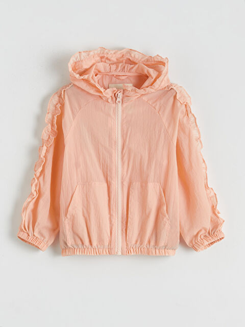 LCW Kids Sabit Kapüşonlu Kız Çocuk İnce Mont - S6DO97Z1-1PF