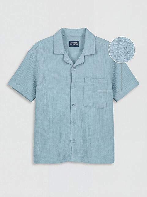 LCW Kids Kısa Kollu Erkek Çocuk Müslin Gömlek