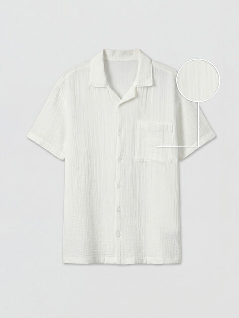 LCW Kids Short Sleeve Boys' Muslin Shirt