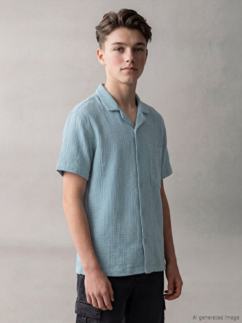 LCW Kids Kısa Kollu Erkek Çocuk Müslin Gömlek