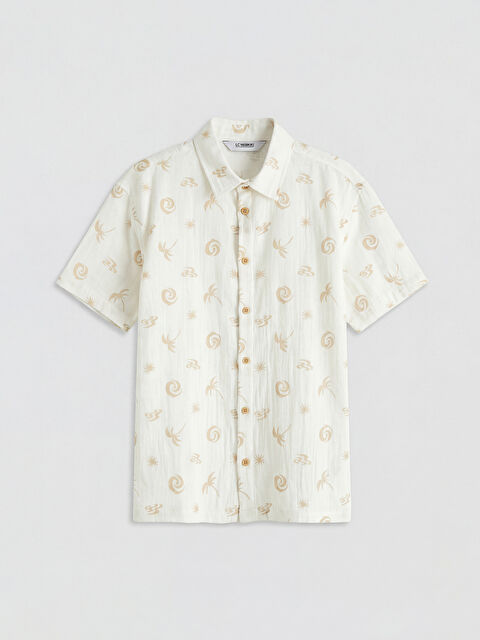 LCW Kids Desenli Müslin Erkek Çocuk Gömlek