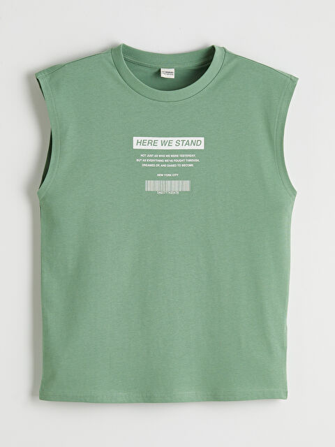 LCW Kids Bisiklet Yaka NYC Baskılı Erkek Çocuk Atlet - S6DQ03Z4-GFG