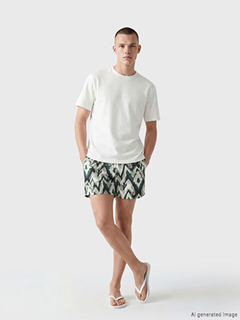 LCW SWIMWEAR Kısa Boy Desenli Erkek Deniz Şortu
