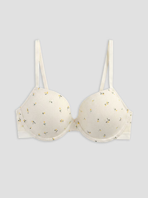 LCW DREAM Balenli Dolgusuz Çiçekli Tişört Sütyen