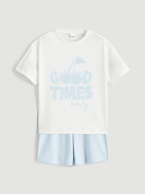 LCW Kids Қыздар сұрғыштау-қою сары Пижама жинағы - S6DS60Z4-FDU