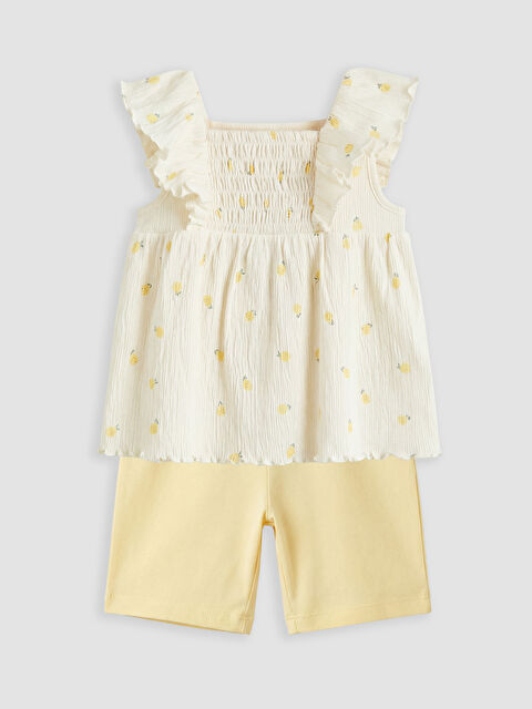 LCW baby Limon Desenli Kız Bebek Takım