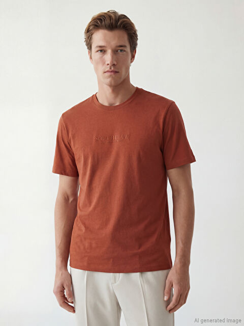 SOUTHBLUE Bisiklet Yaka Baskılı Erkek Penye Tişört - S6DS68Z8-KF6