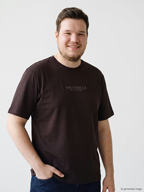 SOUTHBLUE Bisiklet Yaka Baskılı Erkek Penye Tişört