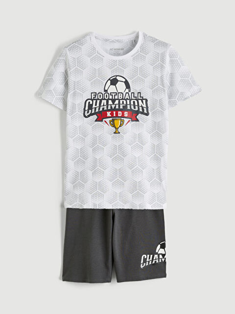 LCW Kids Bisiklet Yaka Erkek Çocuk Şortlu Takım