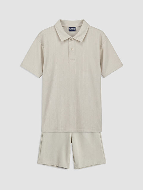 LCW Kids Dokulu Erkek Çocuk Şortlu Takım