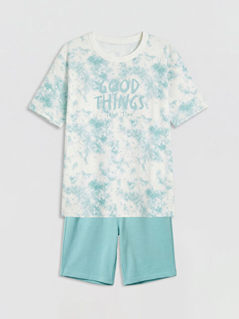 LCW Kids Batik Desenli Erkek Çocuk Şortlu Takım